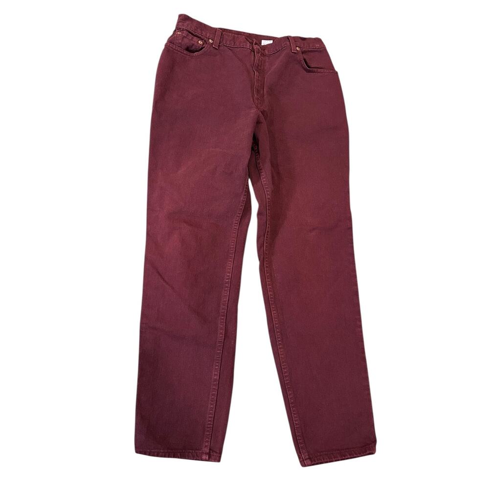 LEVIS Women's Vintage 550 Denim Jeans Size 16, 32 x 30 90s Burgundy Red Relaxed - Picture 4 of 9